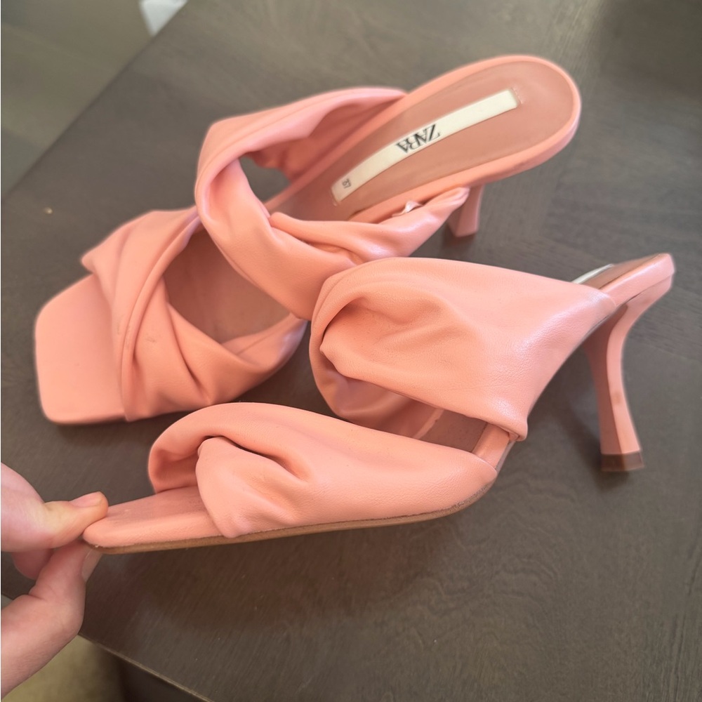 Zara Women's Pink Twist Heels - Size 7